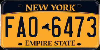 NY license plate FAO6473