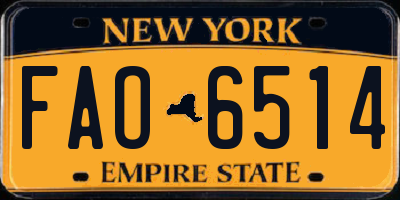 NY license plate FAO6514