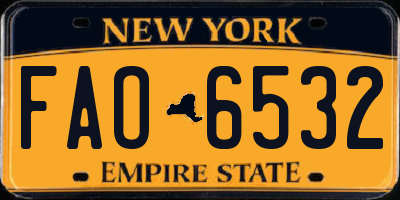 NY license plate FAO6532