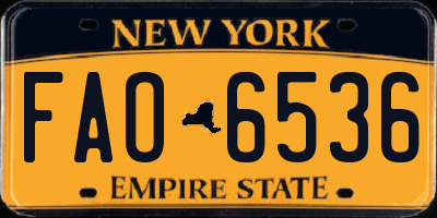 NY license plate FAO6536