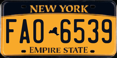 NY license plate FAO6539