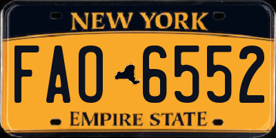 NY license plate FAO6552
