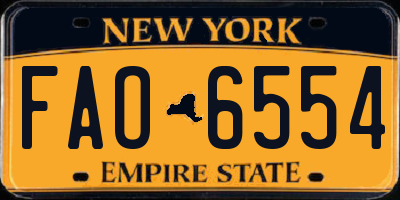 NY license plate FAO6554