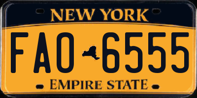 NY license plate FAO6555