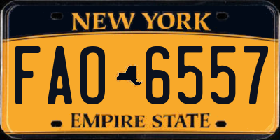 NY license plate FAO6557