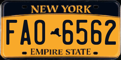 NY license plate FAO6562