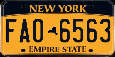 NY license plate FAO6563