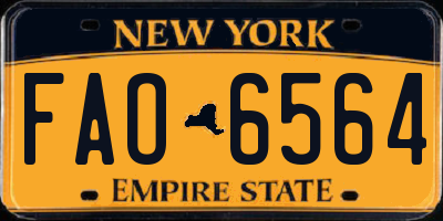 NY license plate FAO6564