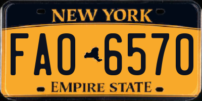 NY license plate FAO6570