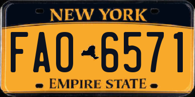 NY license plate FAO6571