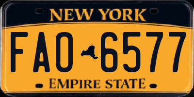 NY license plate FAO6577