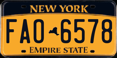 NY license plate FAO6578