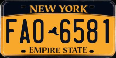 NY license plate FAO6581