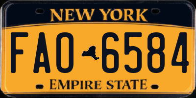NY license plate FAO6584