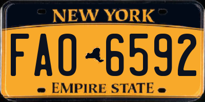 NY license plate FAO6592