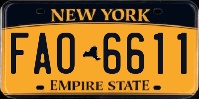NY license plate FAO6611