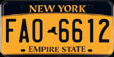 NY license plate FAO6612