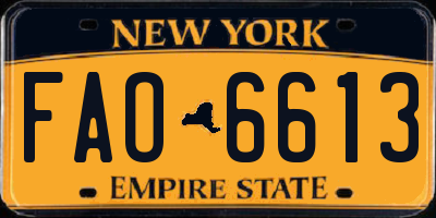 NY license plate FAO6613