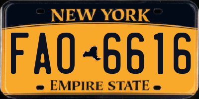 NY license plate FAO6616