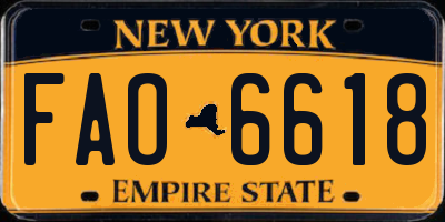 NY license plate FAO6618