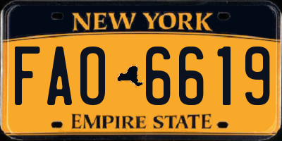 NY license plate FAO6619