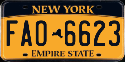 NY license plate FAO6623