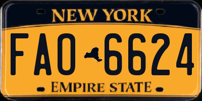 NY license plate FAO6624