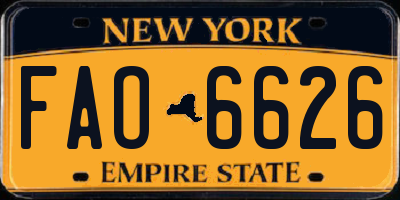 NY license plate FAO6626