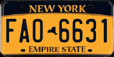 NY license plate FAO6631