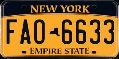 NY license plate FAO6633