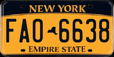 NY license plate FAO6638
