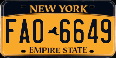 NY license plate FAO6649