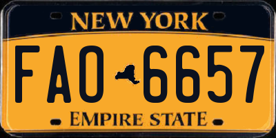 NY license plate FAO6657