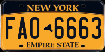 NY license plate FAO6663