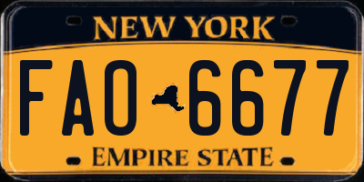NY license plate FAO6677