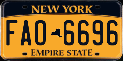 NY license plate FAO6696
