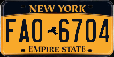 NY license plate FAO6704