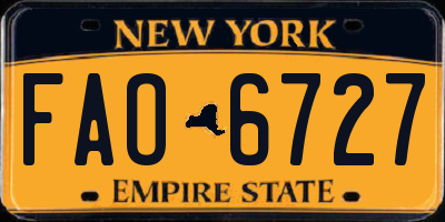 NY license plate FAO6727