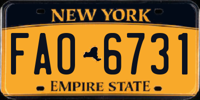 NY license plate FAO6731