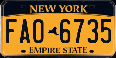 NY license plate FAO6735
