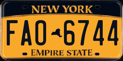 NY license plate FAO6744