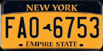 NY license plate FAO6753