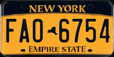 NY license plate FAO6754