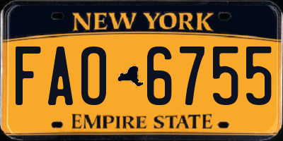 NY license plate FAO6755