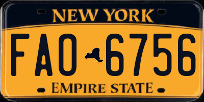 NY license plate FAO6756