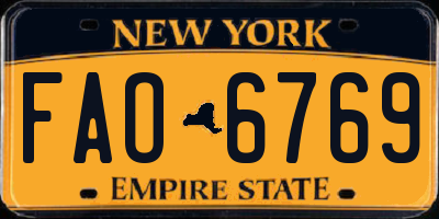 NY license plate FAO6769