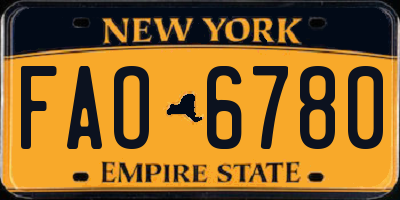 NY license plate FAO6780