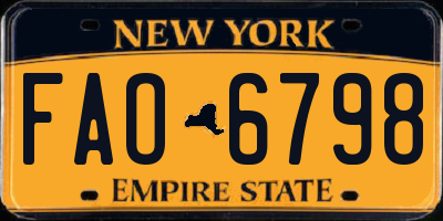 NY license plate FAO6798