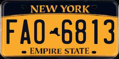NY license plate FAO6813