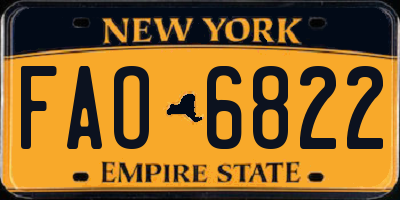 NY license plate FAO6822